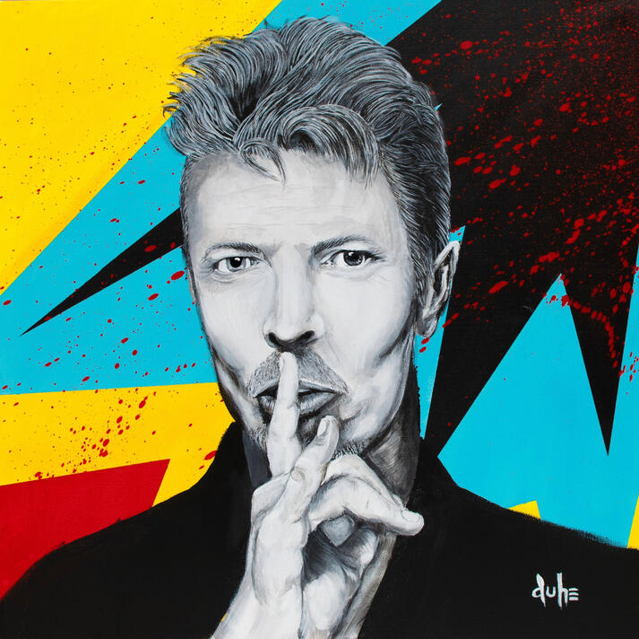 "David Bowie" - 24" x 24" - Acrylic, Resin Coat on Canvas