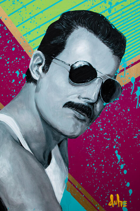 "Mr. Fahrenheit" - 24" x 36" - Acrylic, Resin Coat on Wood Panel