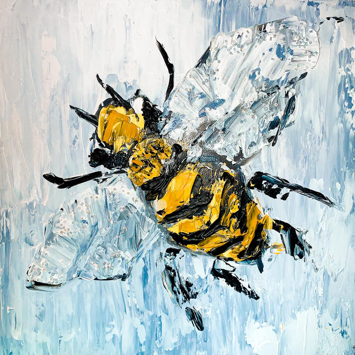 "Buzzy Bee" - 14" x 14" - Acrylic on Canvas