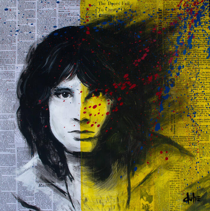 "Jim Morrison" - 24" x 24" - Acrylic, Resin Coat on Wood Panel